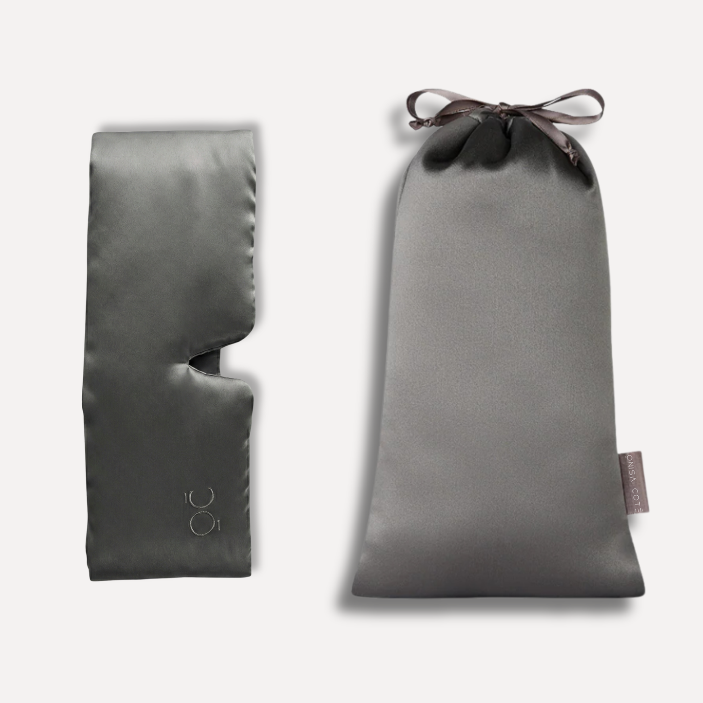 Antifaz de seda Gris Marengo — oscuridad total, sin marcas