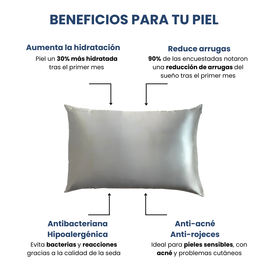 Fundas de Almohada de Seda Plata Onisa Coté