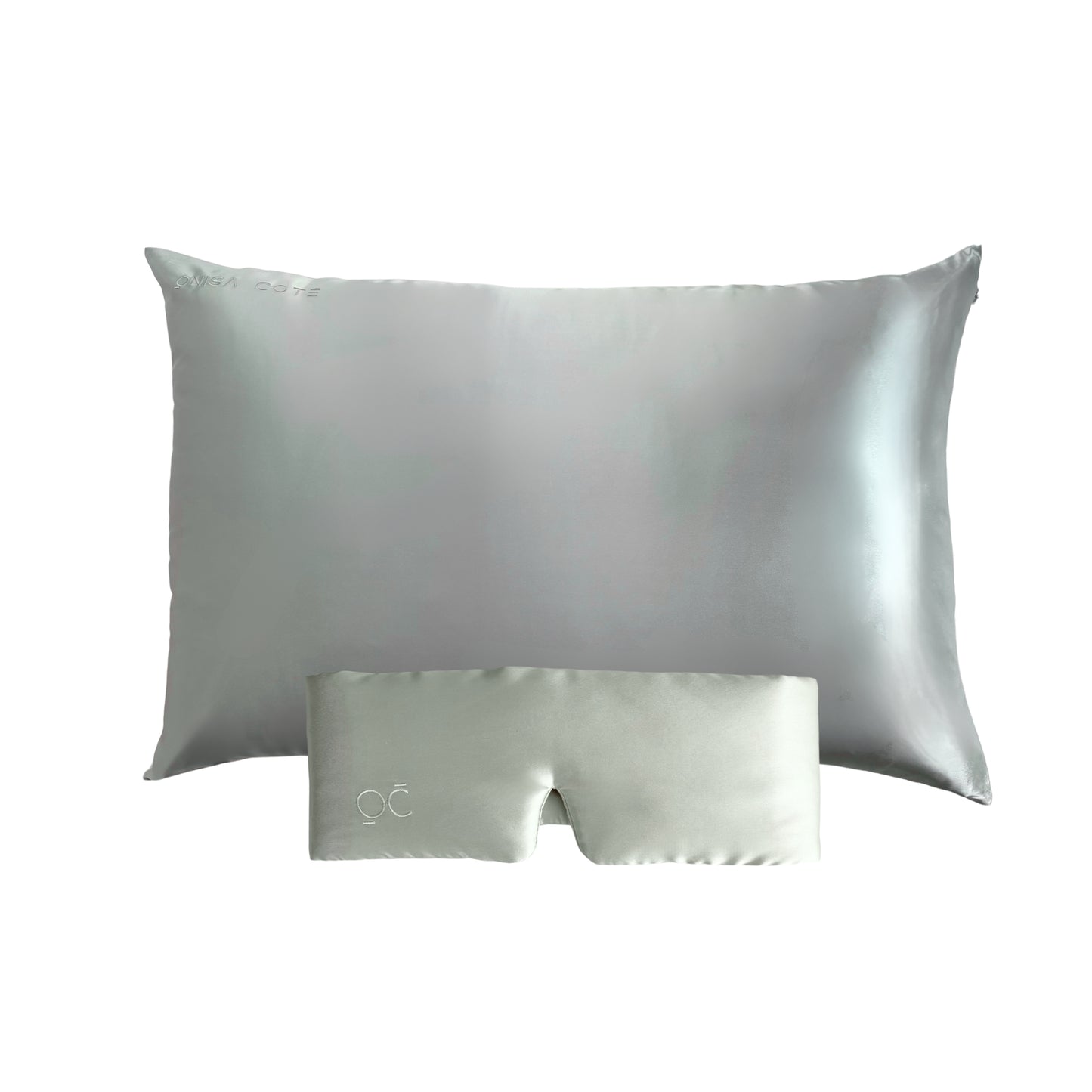 Antifaz de Seda Gris Plata Onisa Coté