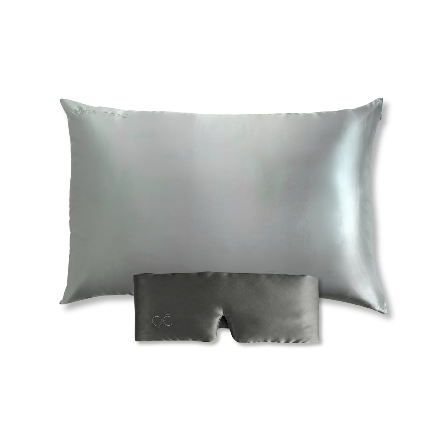 Antifaz de Seda Gris Plata Onisa Coté