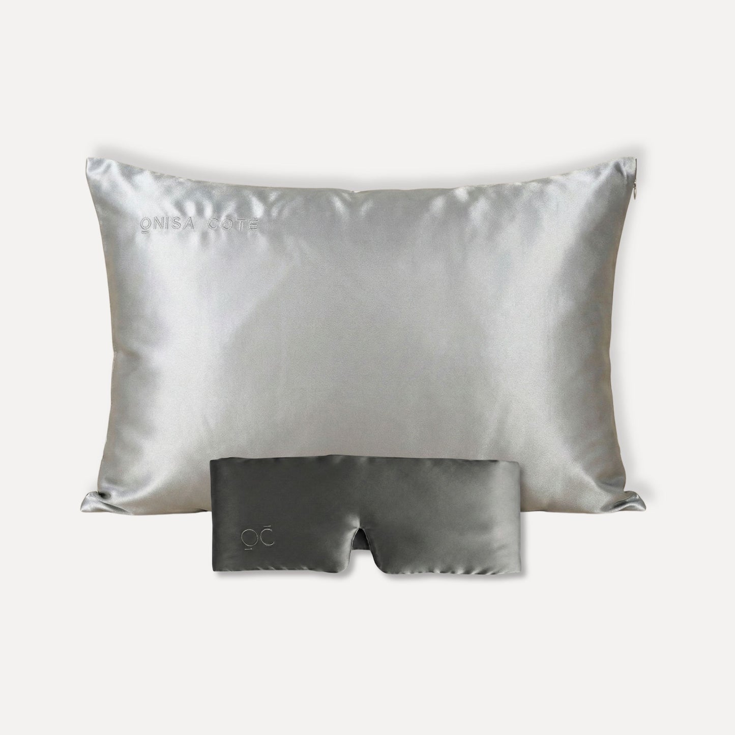 Antifaz de Seda Gris Plata Onisa Coté