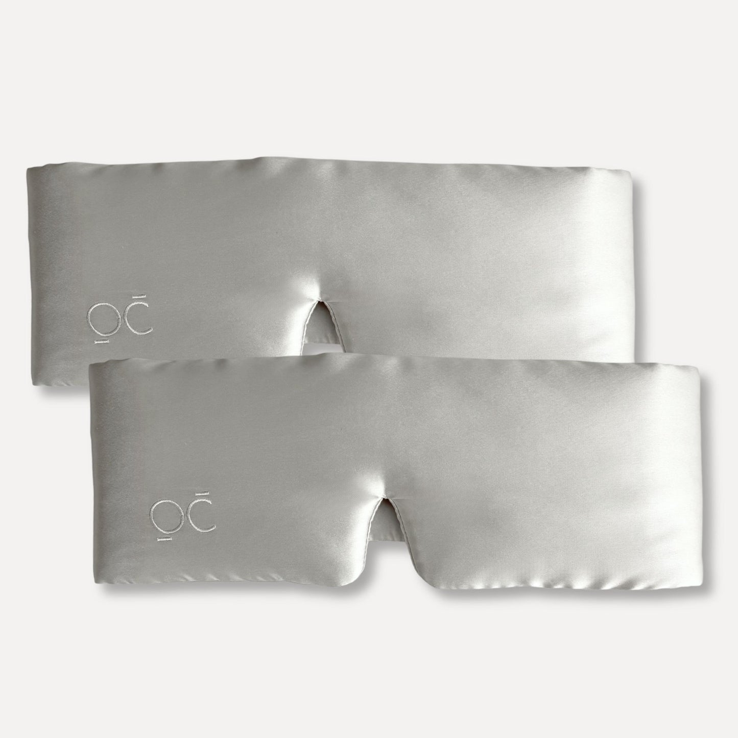 Antifaz de Seda de Morera - Oscuridad Total - Gris Plata