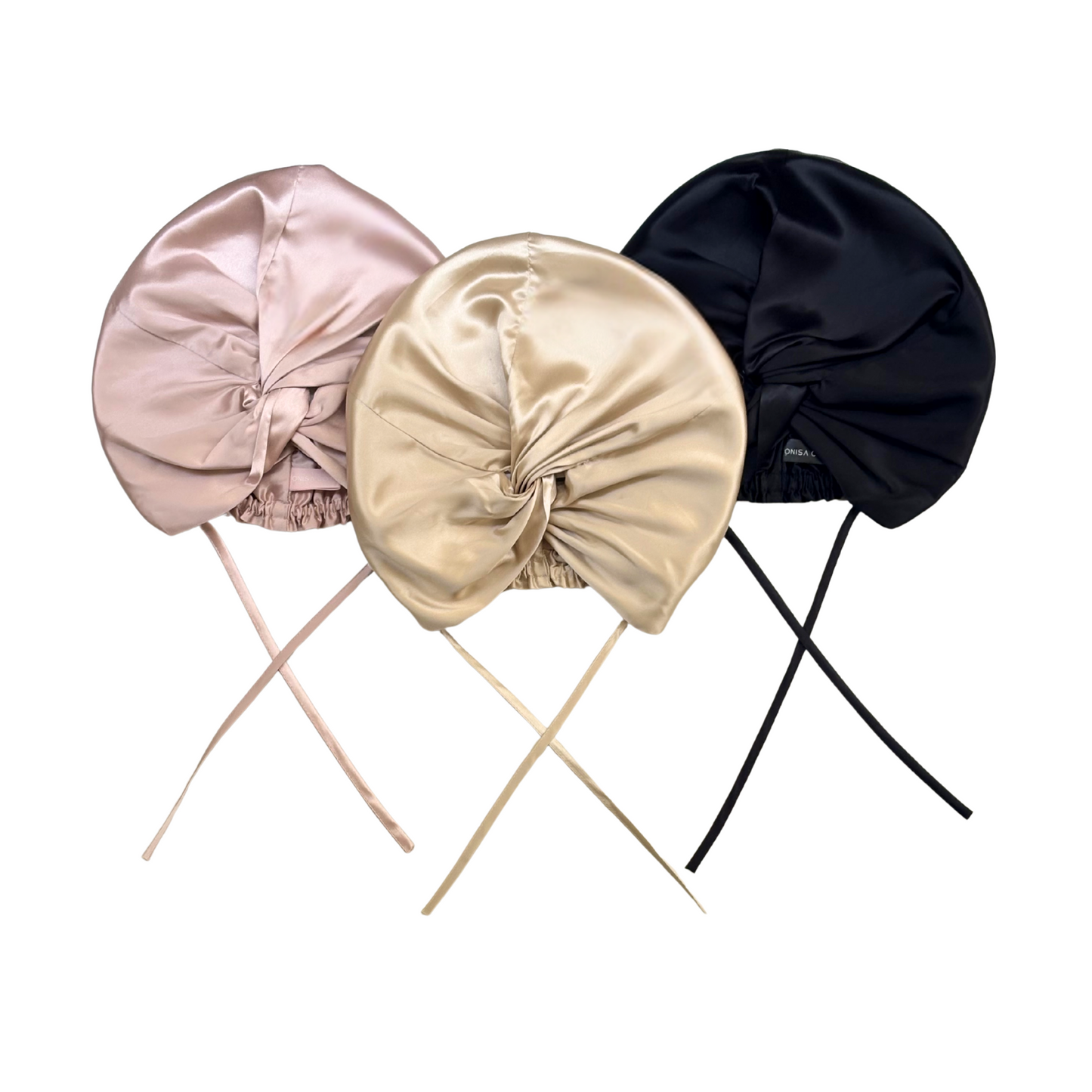 Turbante de seda negro onisa cote