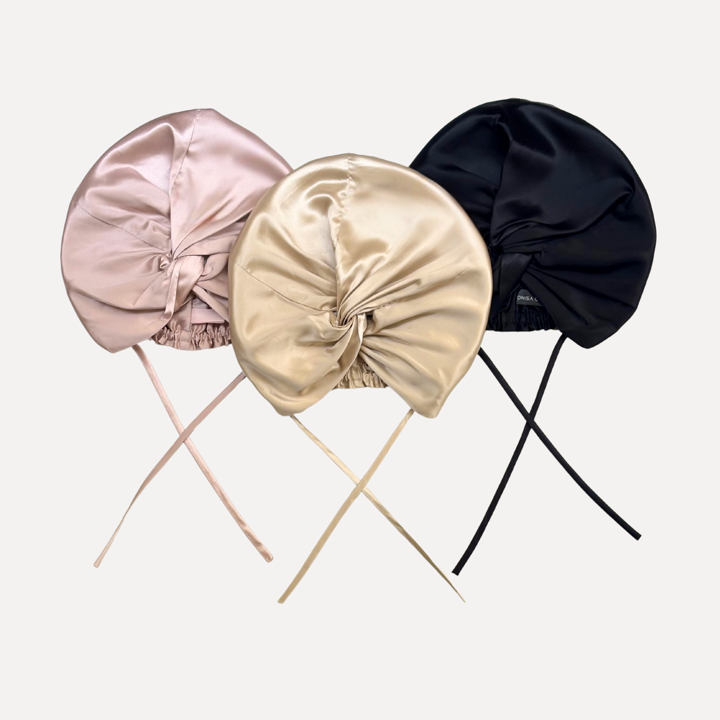 Turbante de seda negro onisa cote