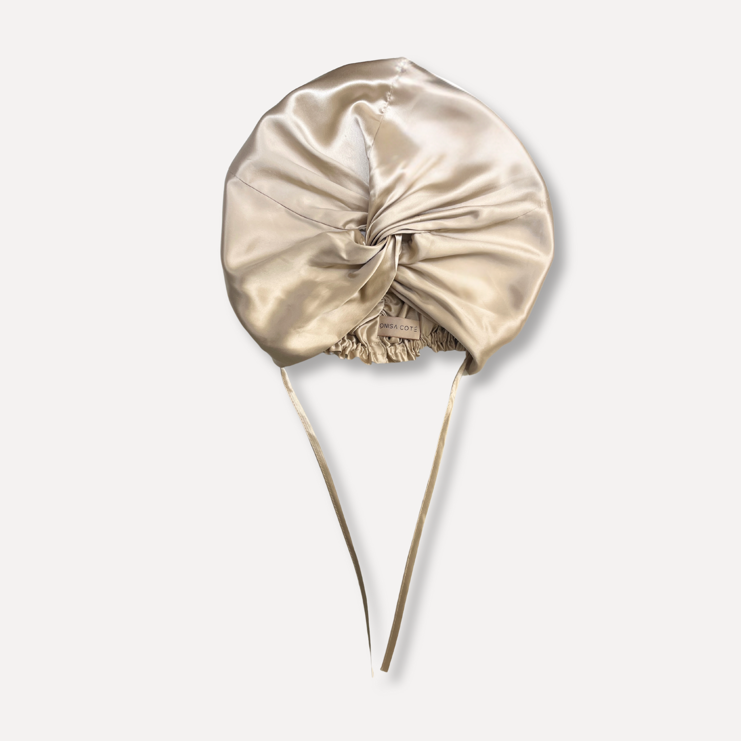 Turbante de seda champagne onisa cote