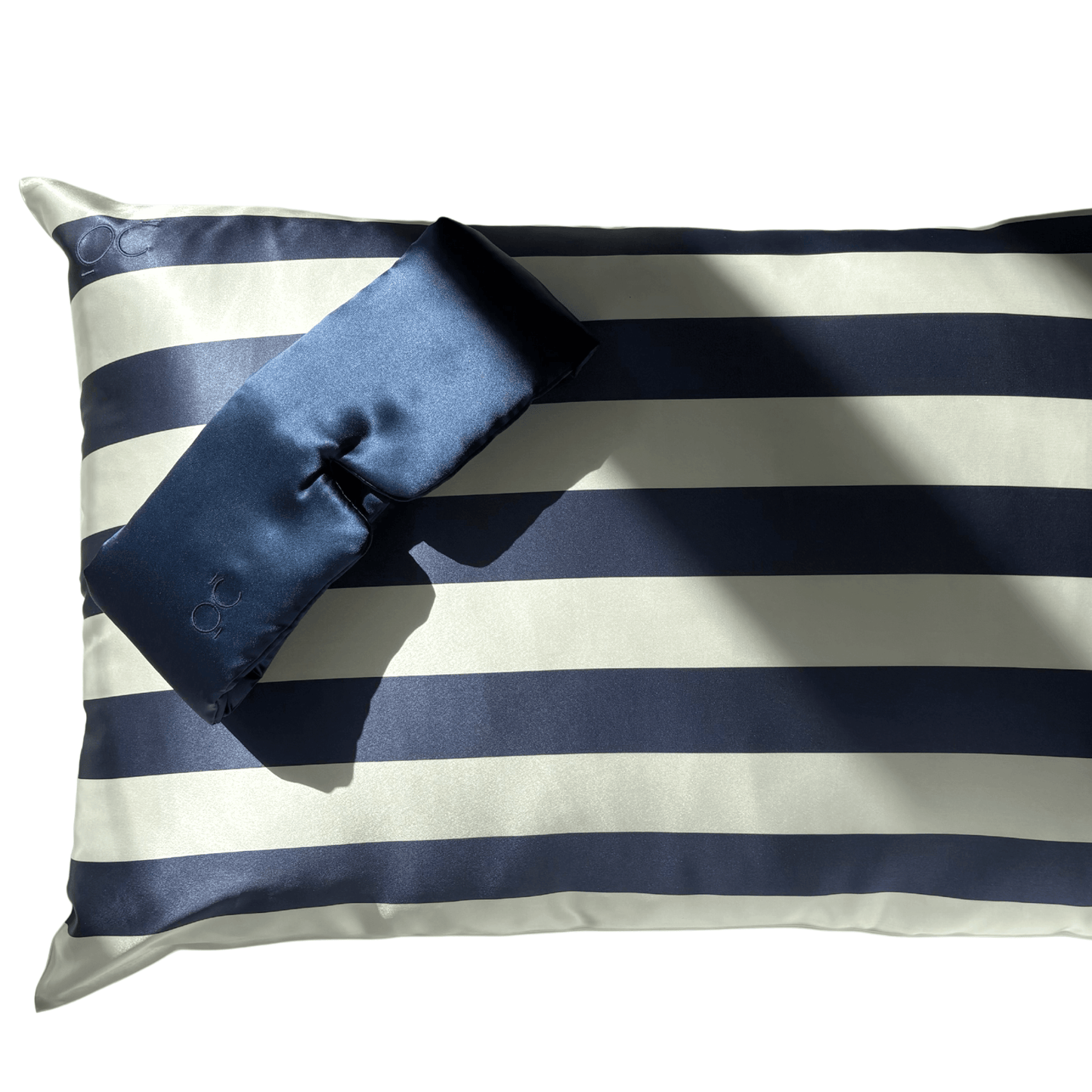 Fundas de Almohada de Seda Rayas Azules Onisa Coté
