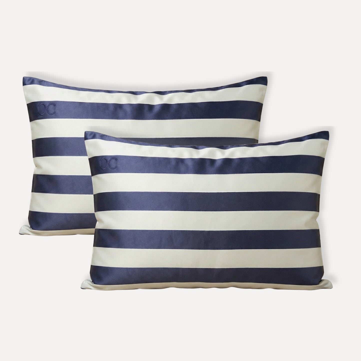 Funda de Seda Anti-Frizz & Anti-Edad - Rayas Azules Noche