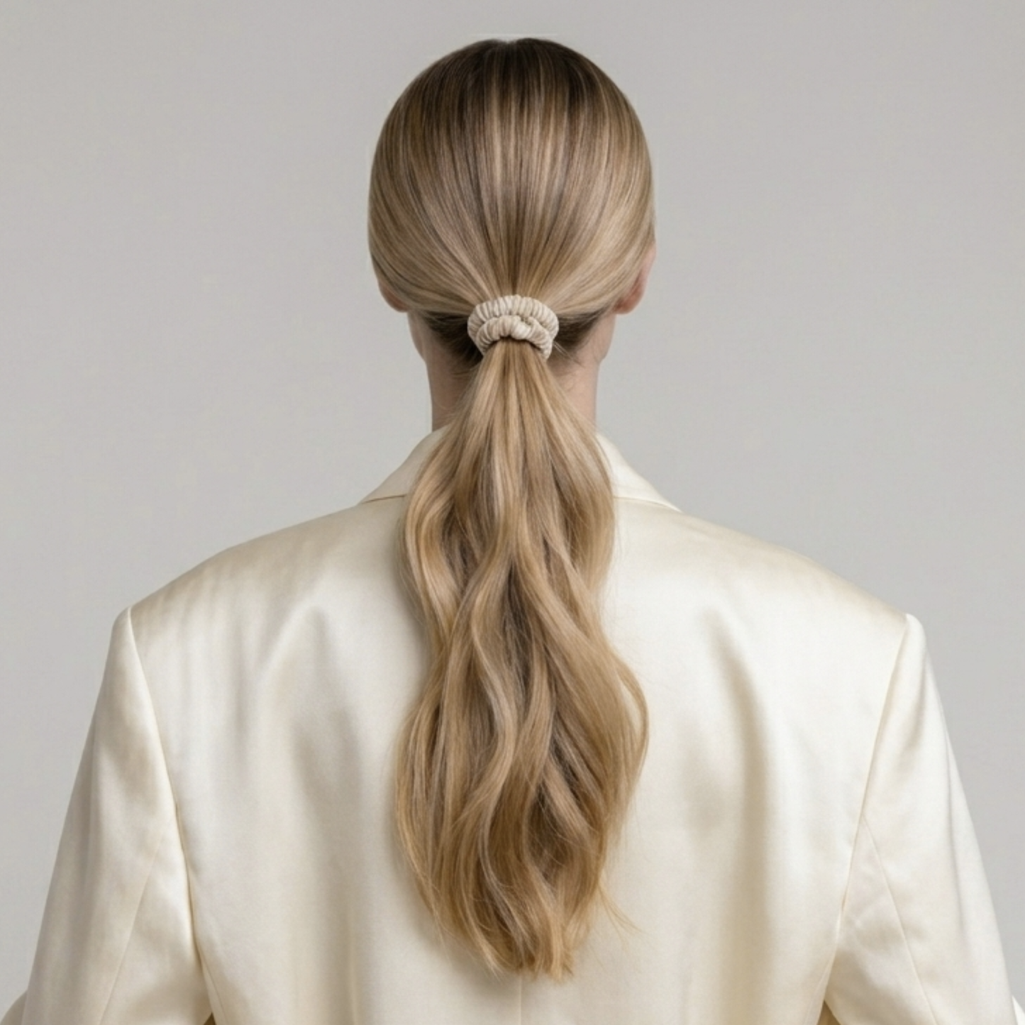Coletero de seda Mulberry Champagne que no daña el pelo