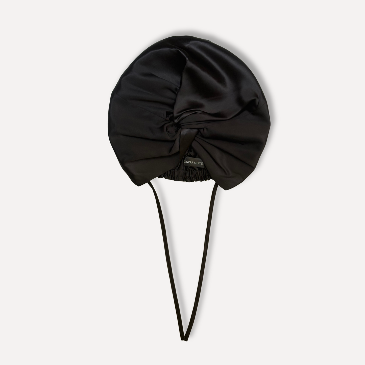 Turbante de seda negro onisa cote