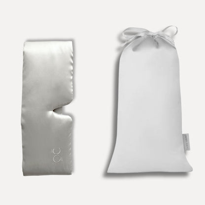 Antifaz de Seda de Morera - Oscuridad Total - Gris Plata
