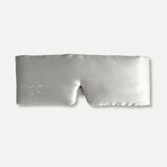 Antifaz de Seda de Morera - Oscuridad Total - Gris Plata