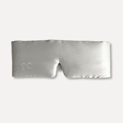 Antifaz de Seda de Morera - Oscuridad Total - Gris Plata