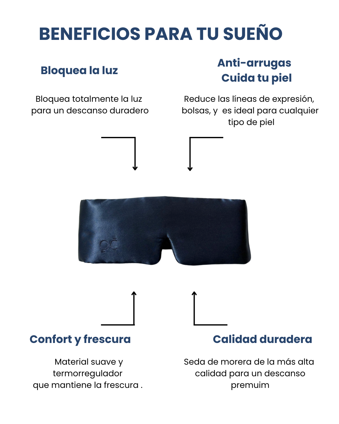 Antifaz de Seda Azul Onisa Coté
