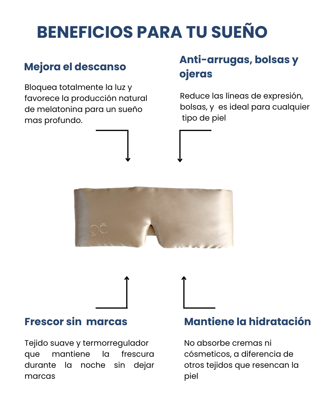 Antifaz de Seda Champagne Onisa Coté