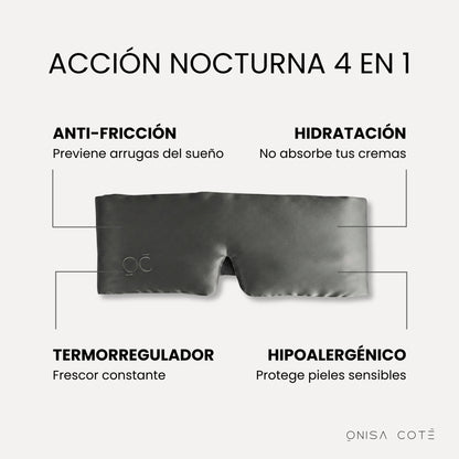 Antifaz de Seda Gris Oscuro Onisa Coté