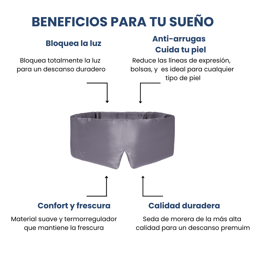 Antifaz de Seda Gris Oscuro Onisa Coté