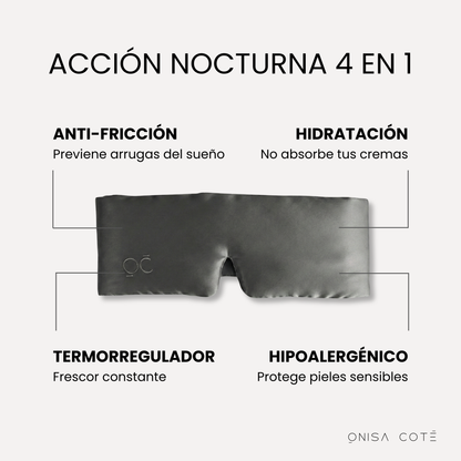 Antifaz de Seda Gris Oscuro Onisa Coté