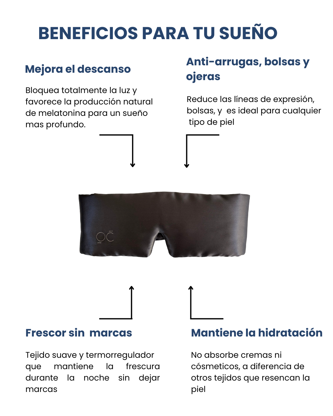Antifaz de Seda Gris Oscuro Onisa Coté