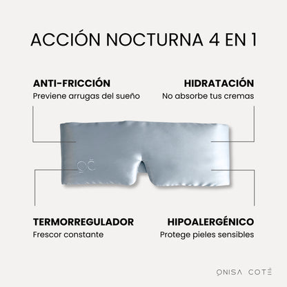 Antifaz de Seda Plata Onisa Coté