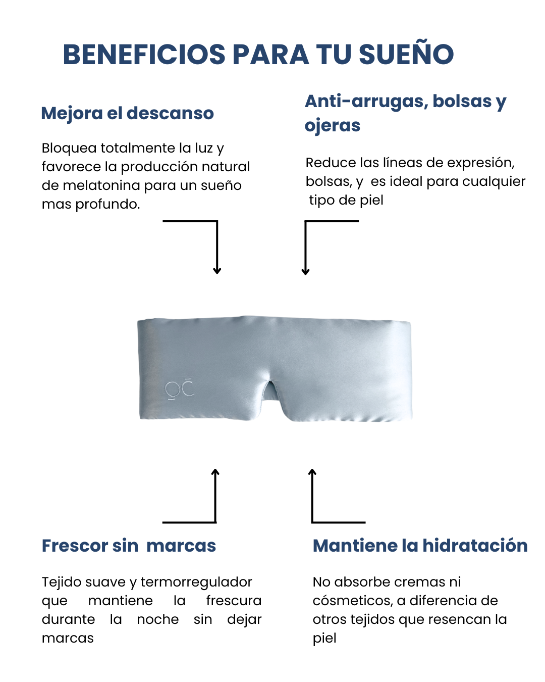 Antifaz de Seda Gris Plata Onisa Coté