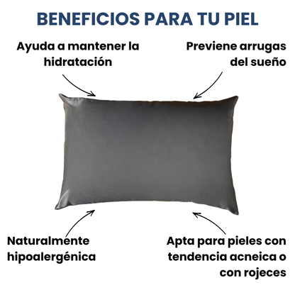 Fundas de Almohada de Seda Gris Oscuro Onisa Coté