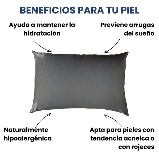 Fundas de Almohada de Seda Gris Oscuro Onisa Coté