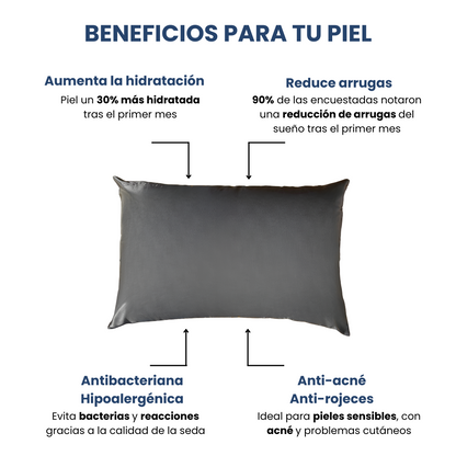 Fundas de Almohada de Seda Gris Oscuro Onisa Coté