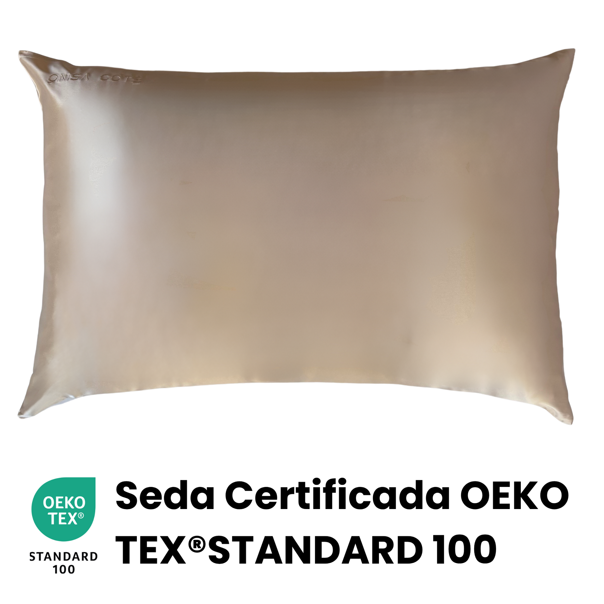 Fundas de Almohada de Seda Dorada Champagne Onisa Coté