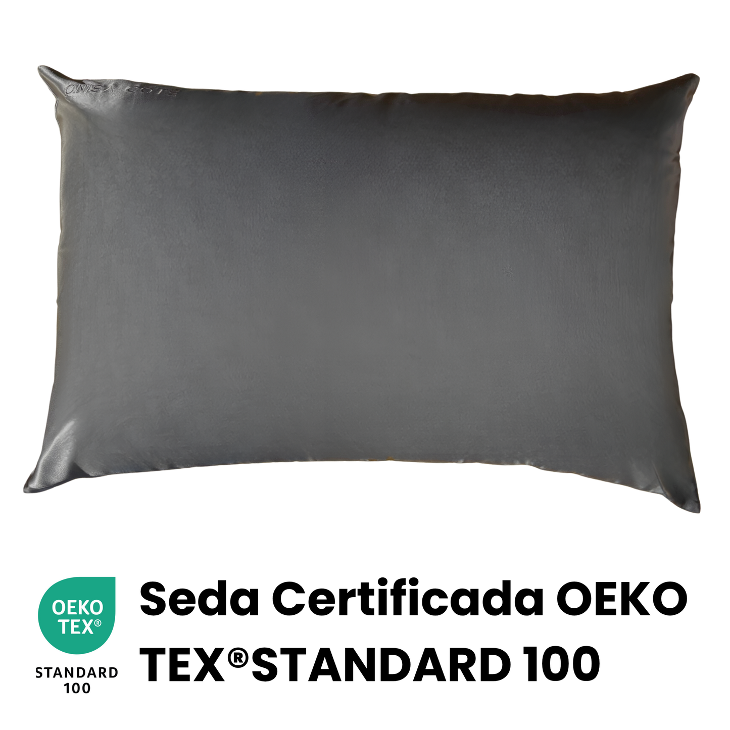 Fundas de Almohada de Seda Gris Oscuro Onisa Coté