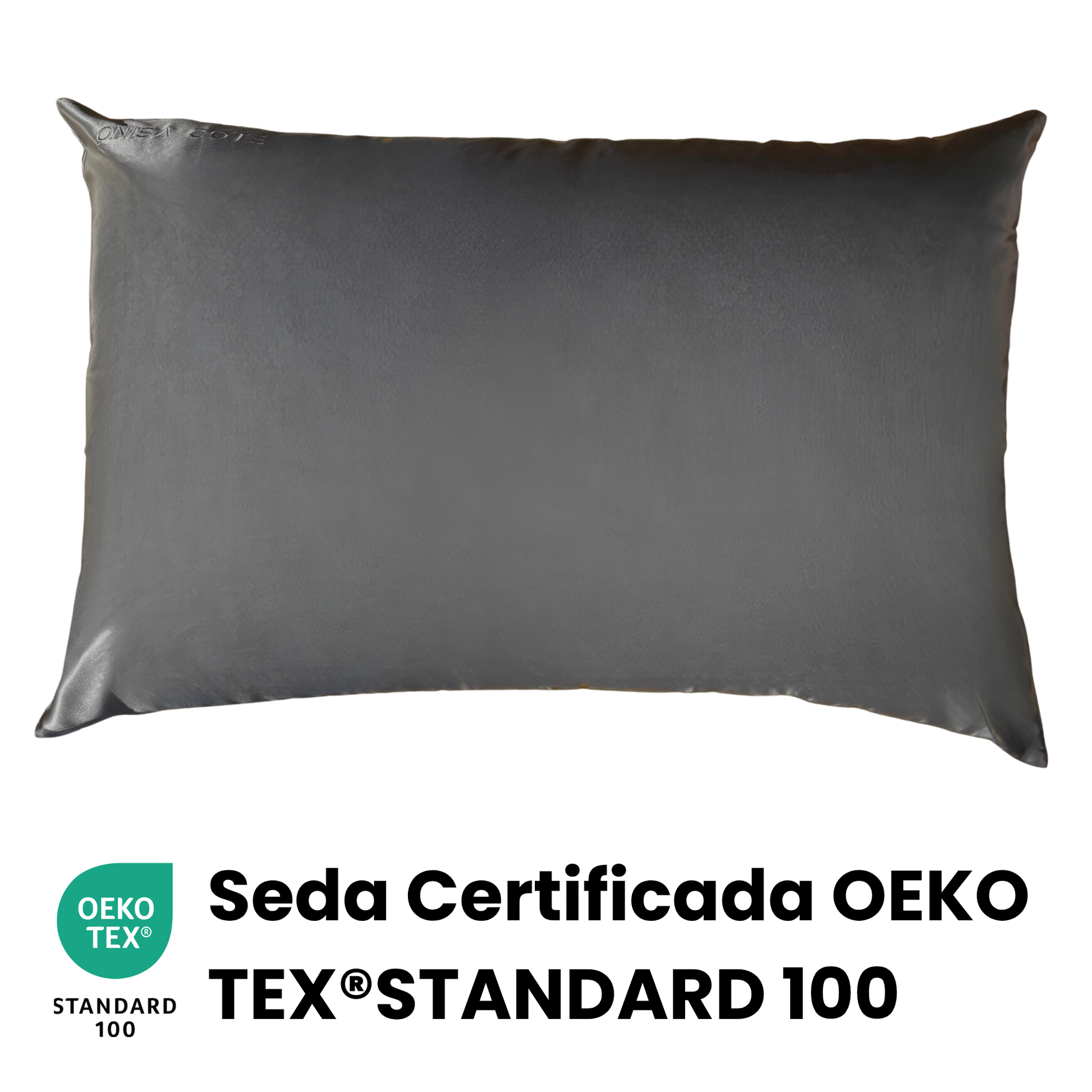 Fundas de Almohada de Seda Gris Oscuro Onisa Coté