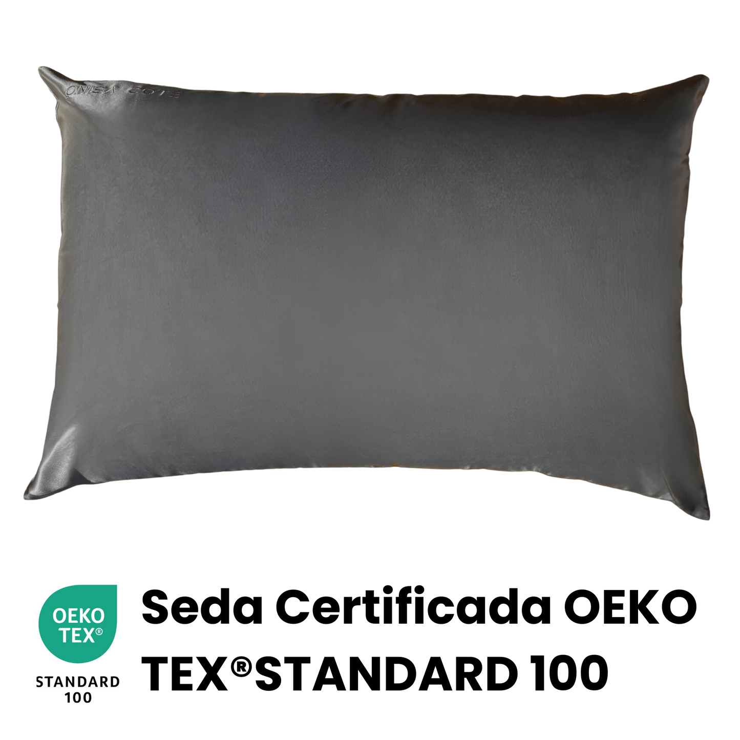 Fundas de Almohada de Seda Gris Oscuro Onisa Coté