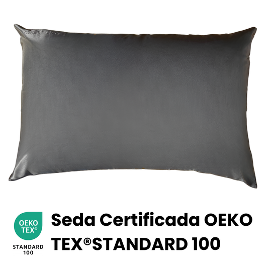 Fundas de Almohada de Seda Gris Oscuro Onisa Coté
