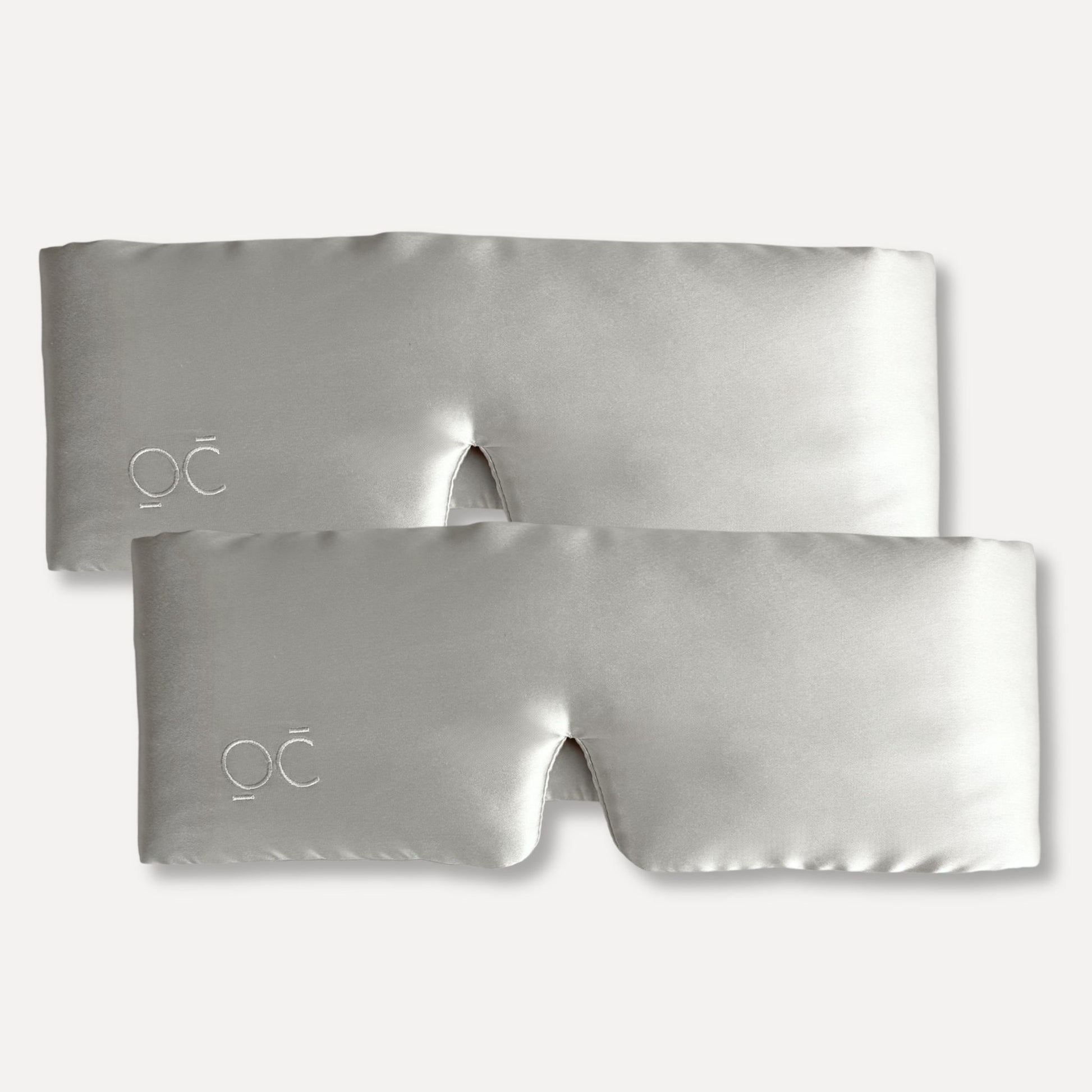 Antifaz de Seda de Morera - Oscuridad Total - Gris Plata