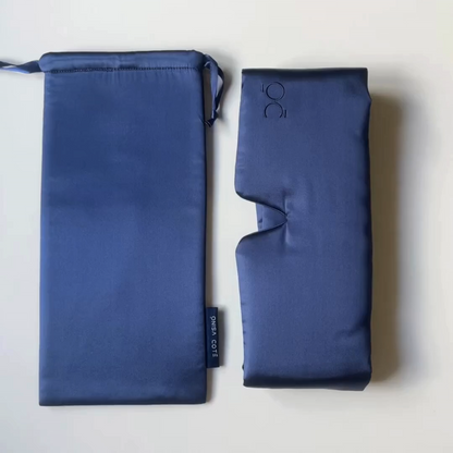 Antifaz de seda Azul — oscuridad total, sin marcas