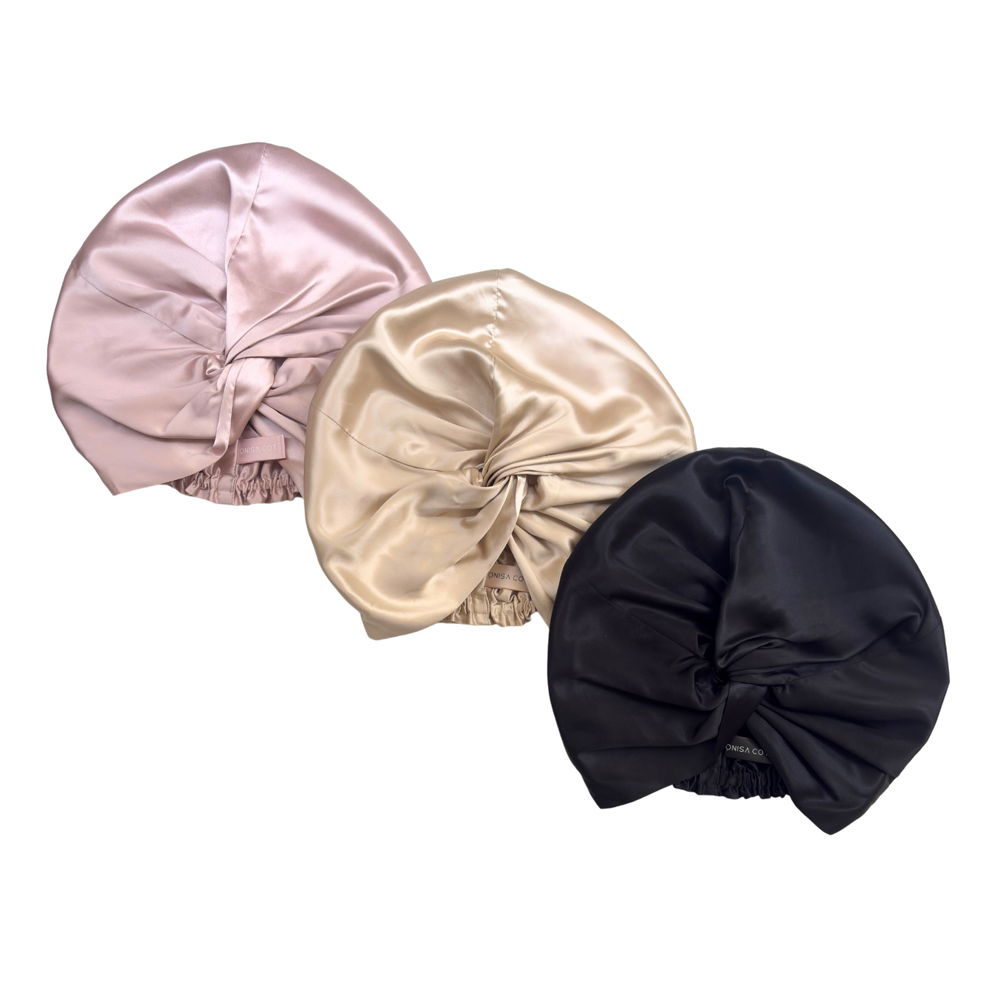 Turbante de seda negro onisa cote