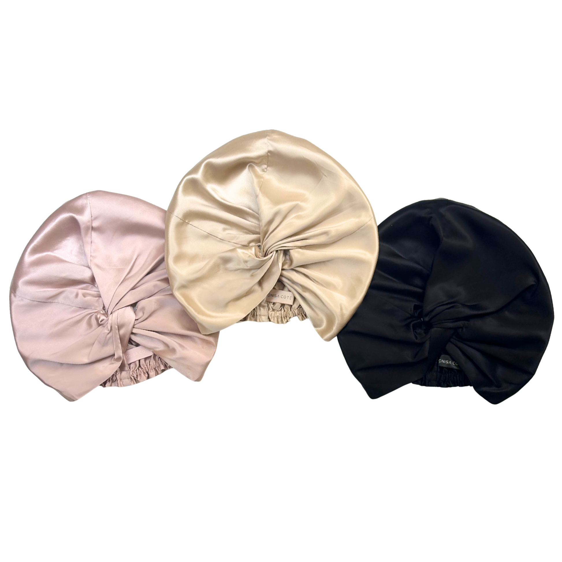 Turbante de seda negro onisa cote