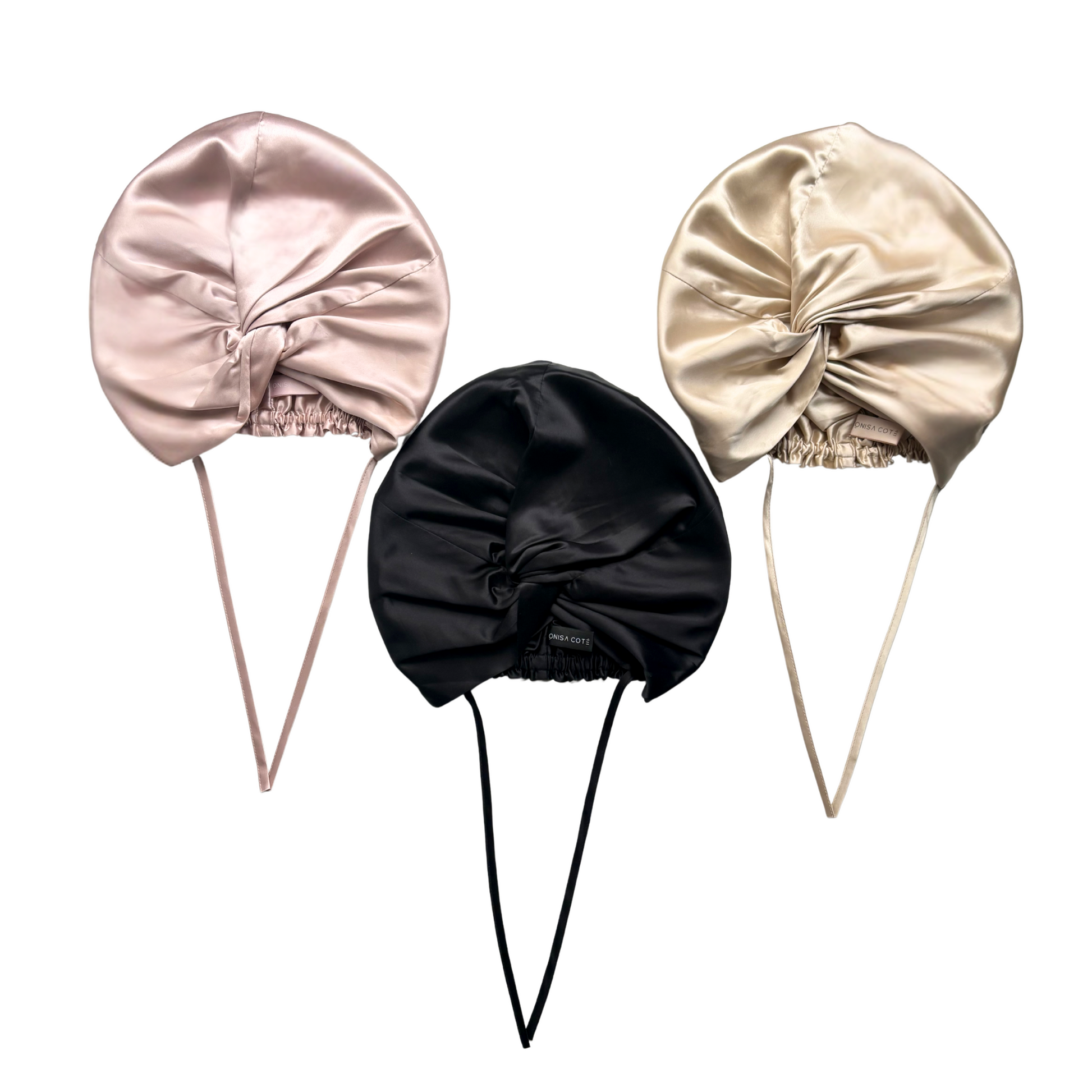 Turbante de seda negro onisa cote