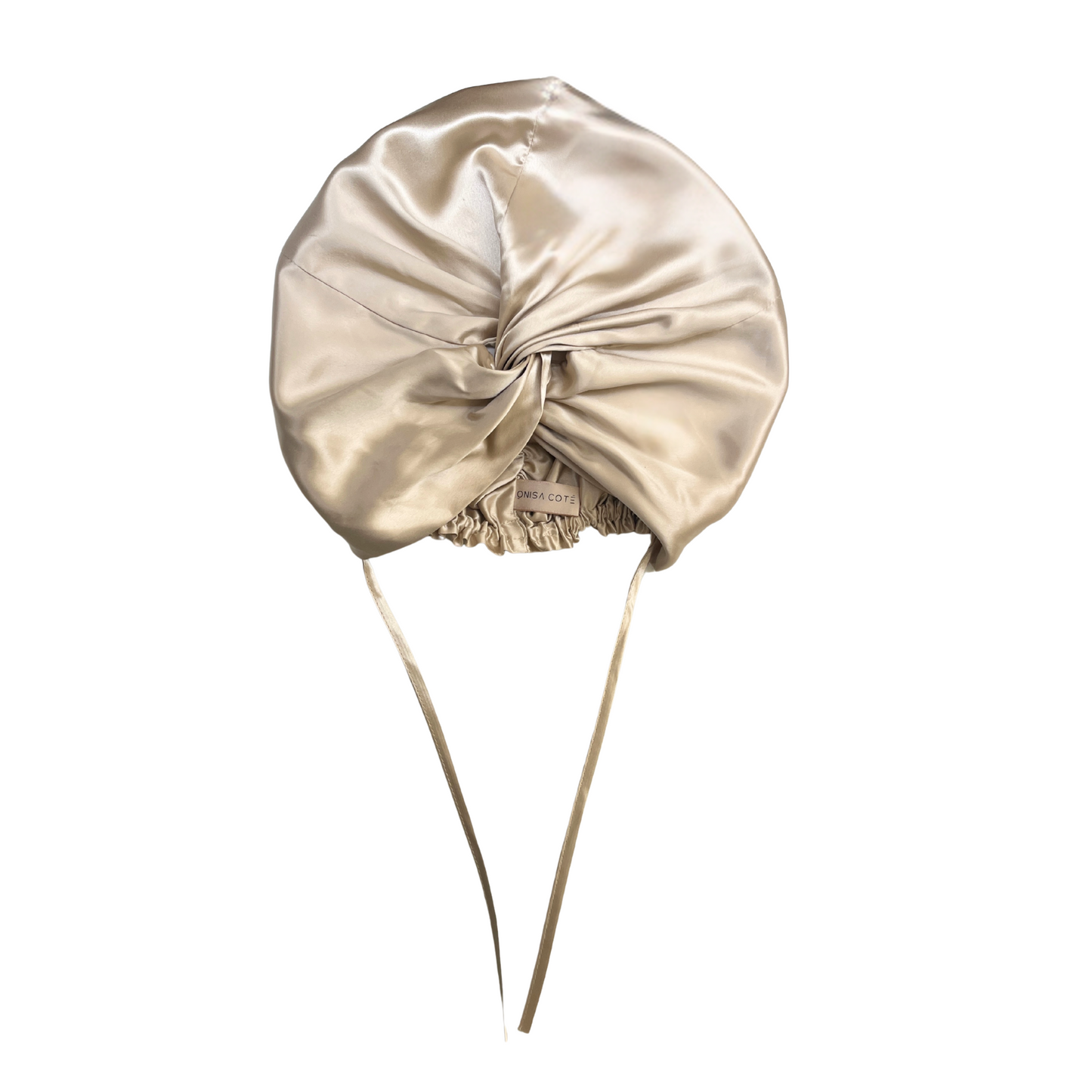 Turbante de seda champagne onisa cote