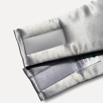 Antifaz de Seda de Morera - Oscuridad Total - Gris Plata