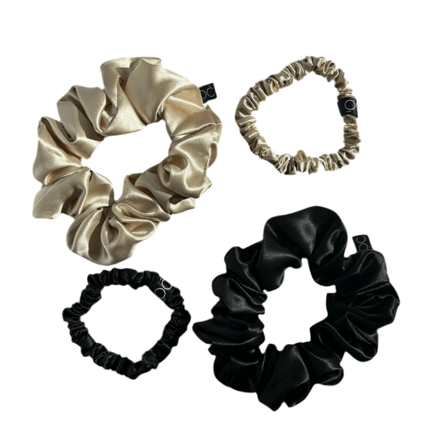 Pack de 4 Coleteros de Seda Negro y Champagne Dorado Onisa Coté