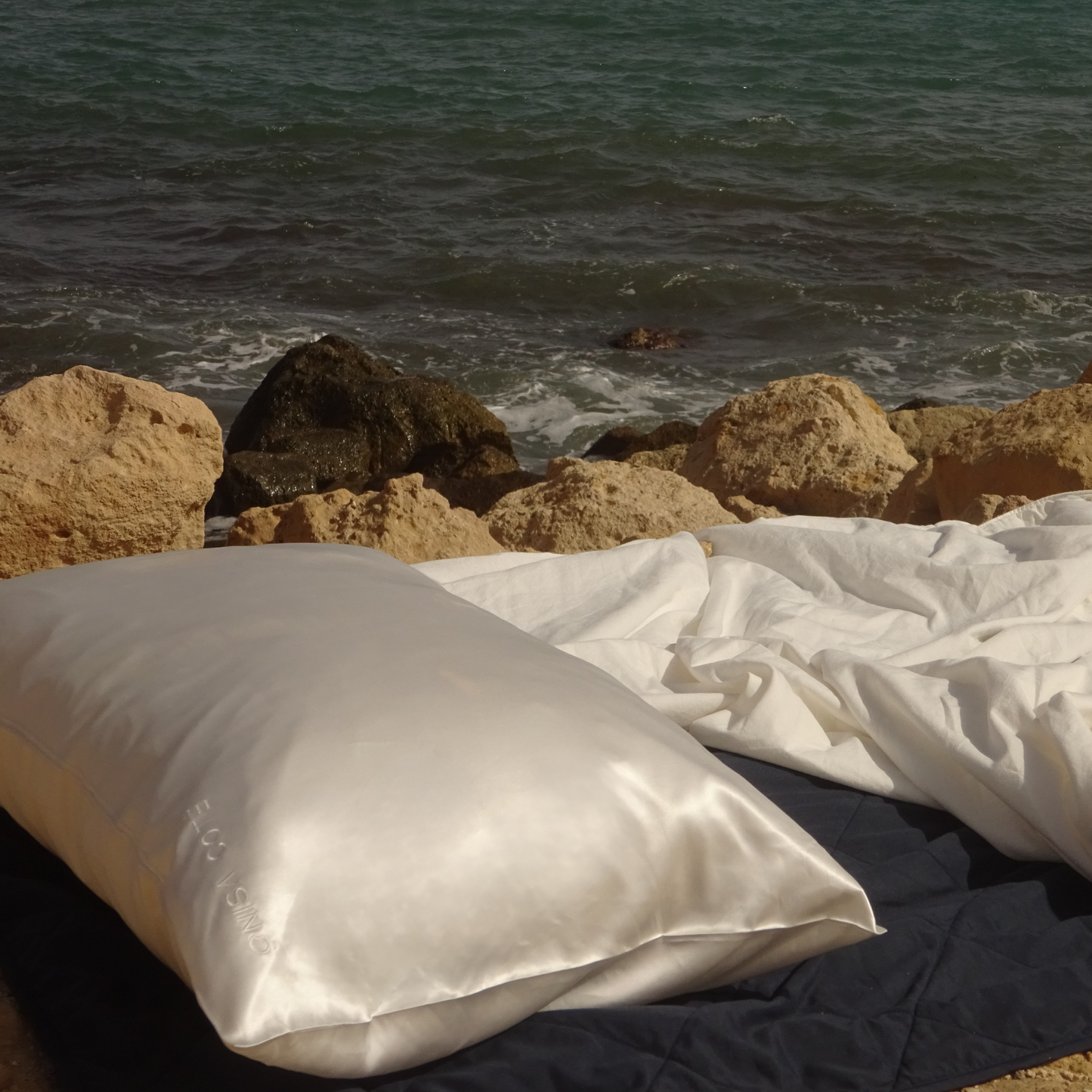 Fundas de Almohada de Seda Blanca Onisa Coté