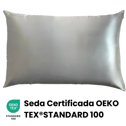 Fundas de Almohada de Seda Plata Onisa Coté
