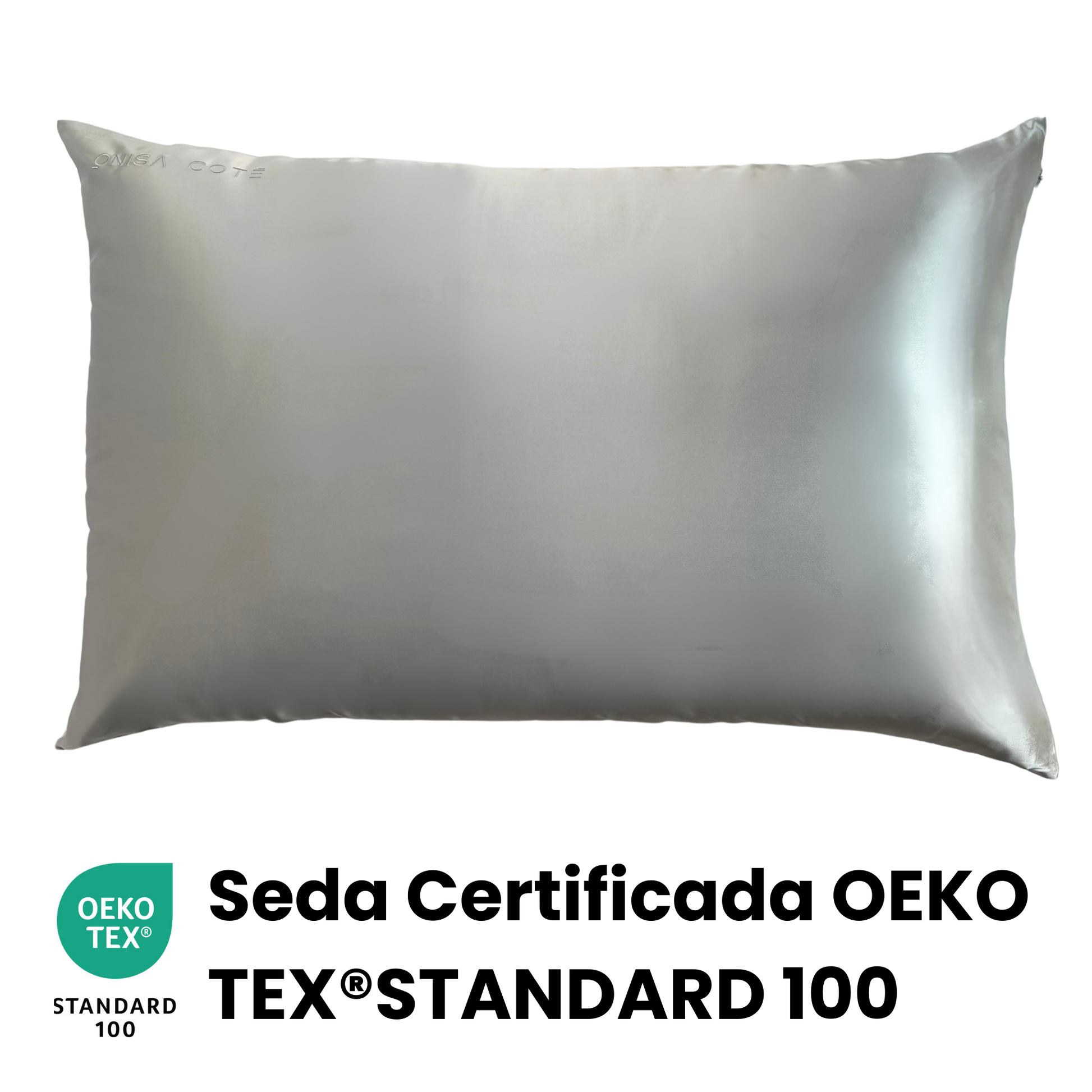 Fundas de Almohada de Seda Plata Onisa Coté
