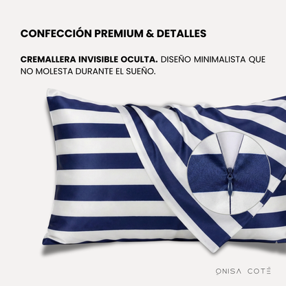 Fundas de Almohada de Seda Azul Onisa Coté