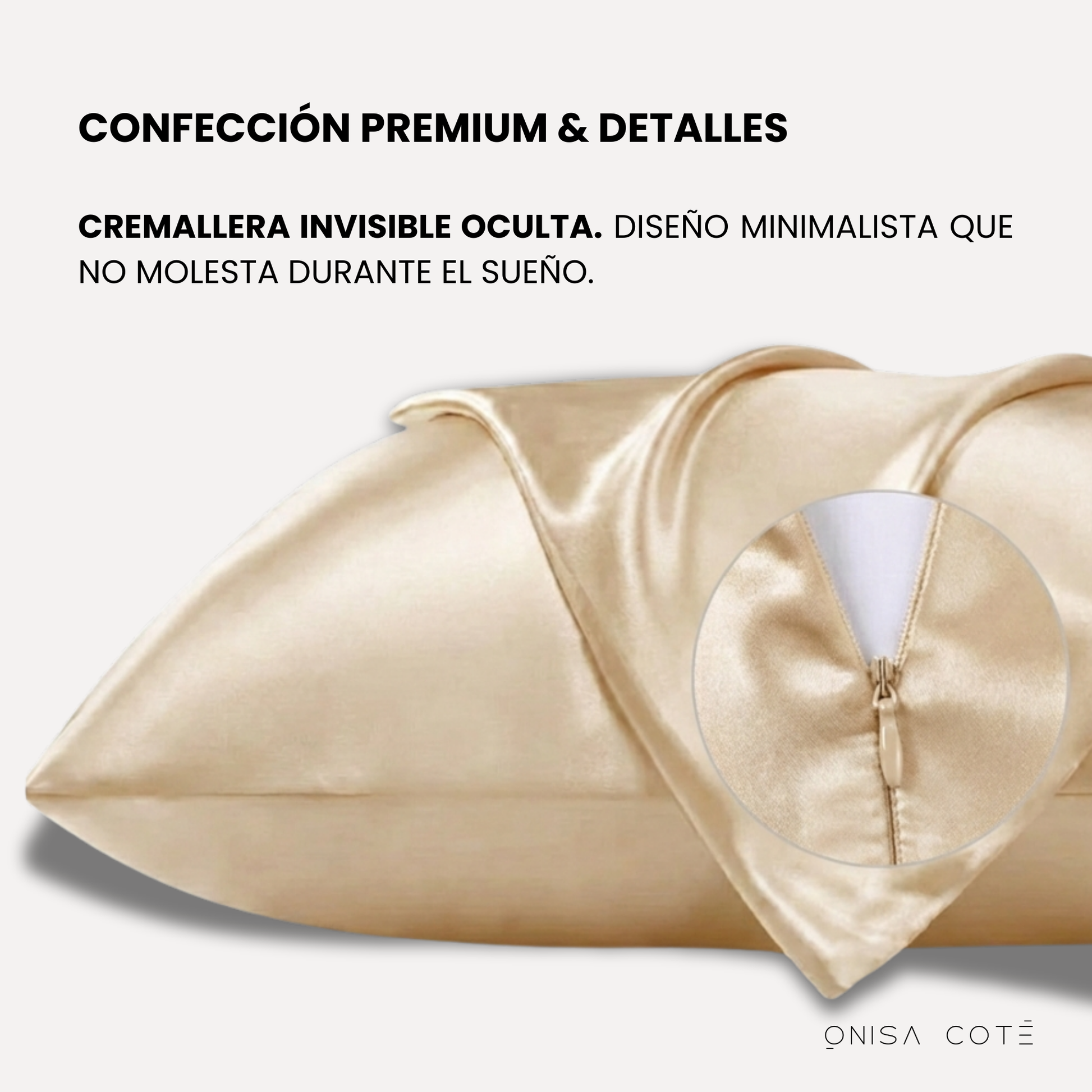 Fundas de Almohada de Seda Champan Onisa Coté