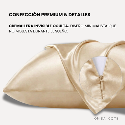Fundas de Almohada de Seda Champan Onisa Coté