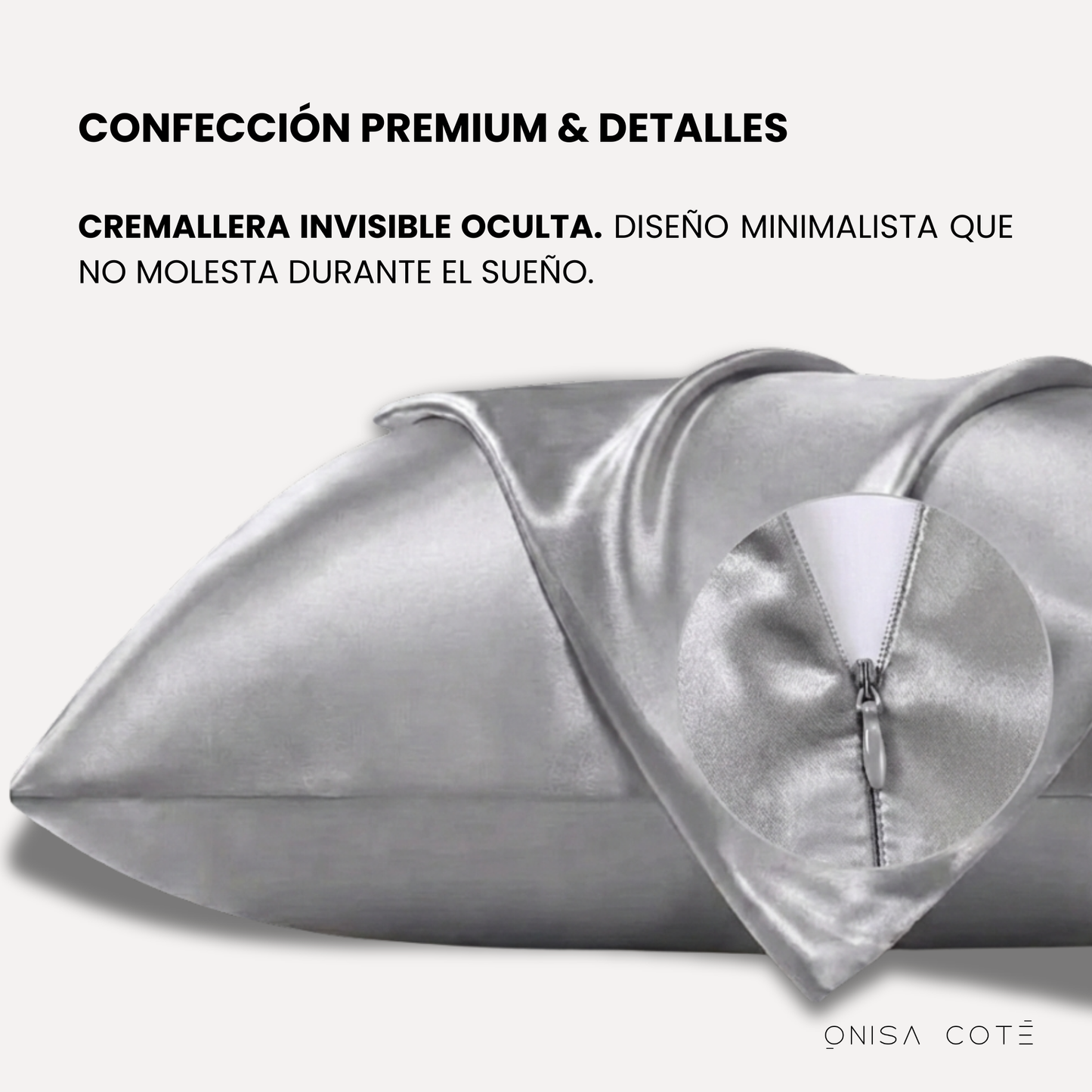 Fundas de Almohada de Seda Plata Onisa Coté