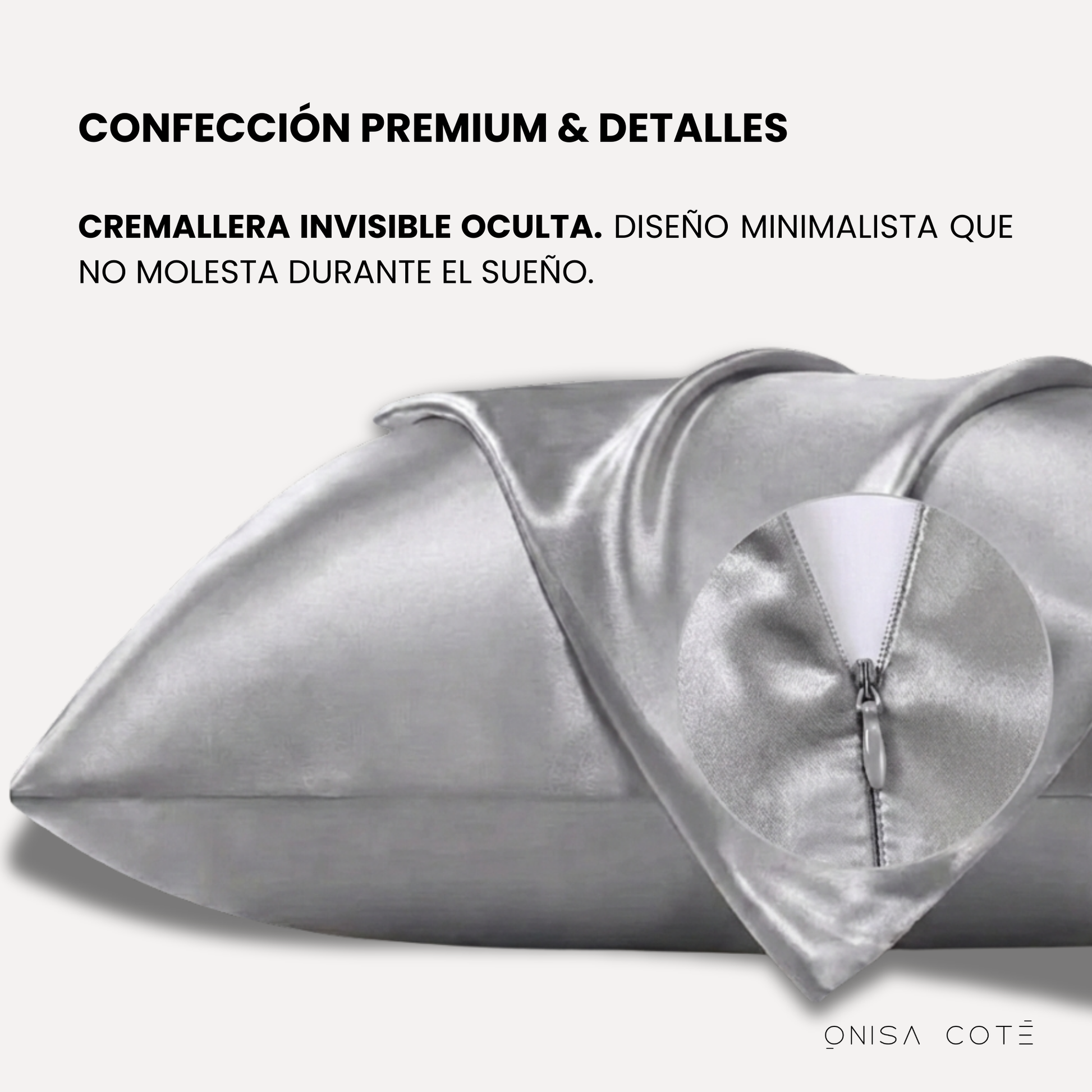 Fundas de Almohada de Seda Plata Onisa Coté