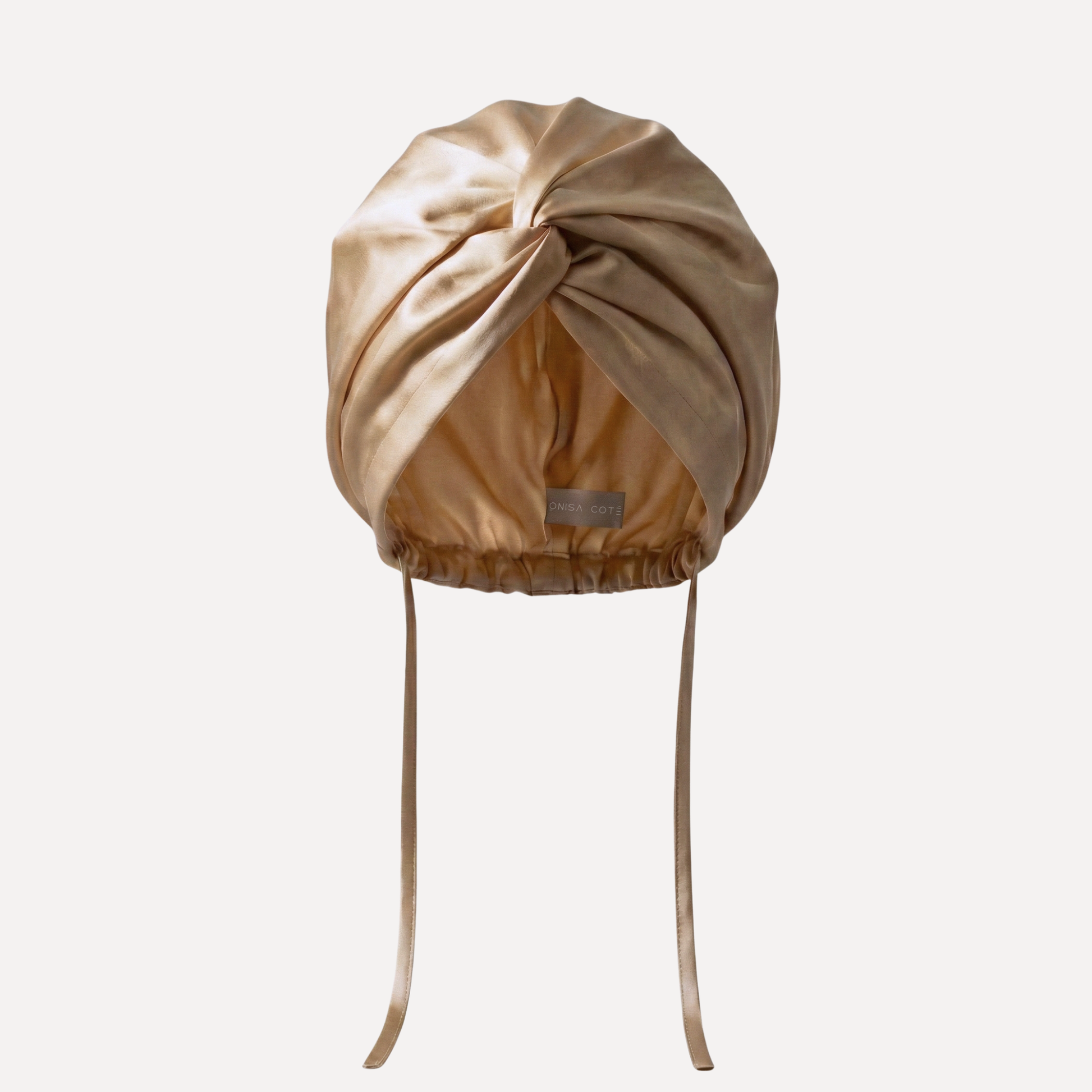 Turbante de seda champan onisa cote