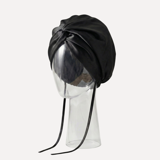Turbante de seda negro Onisa Coté